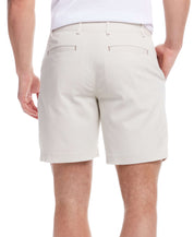 The 8" Twill Short in Stone shown from the back, featuring a regular fit and classic details.
