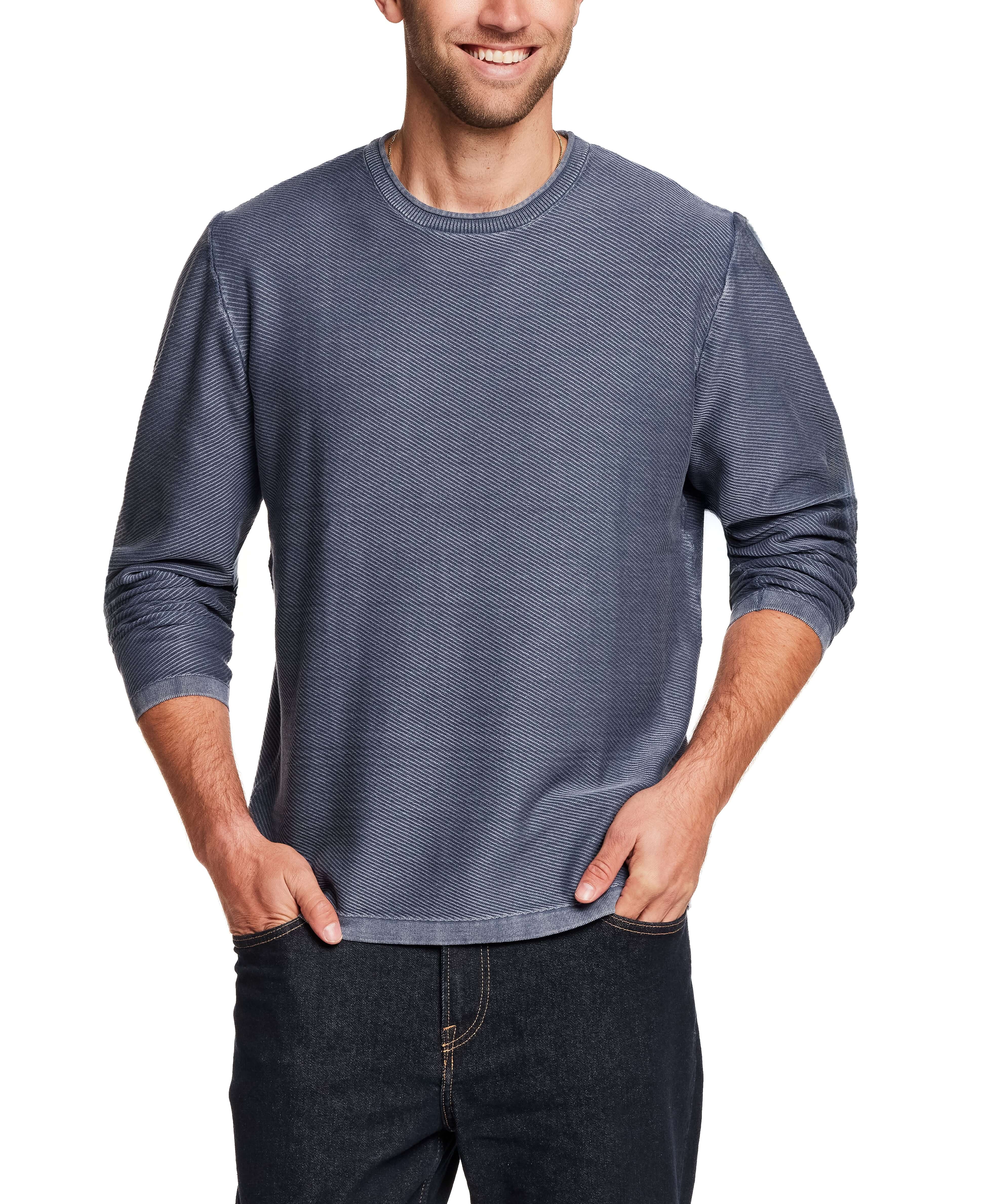 Twill Stonewash Sweater in Insignia Blue, a comfortable and stylish crew neck for year-round wear.