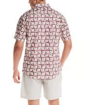100% Cotton Linen-Texture Shirt in Deco Rose