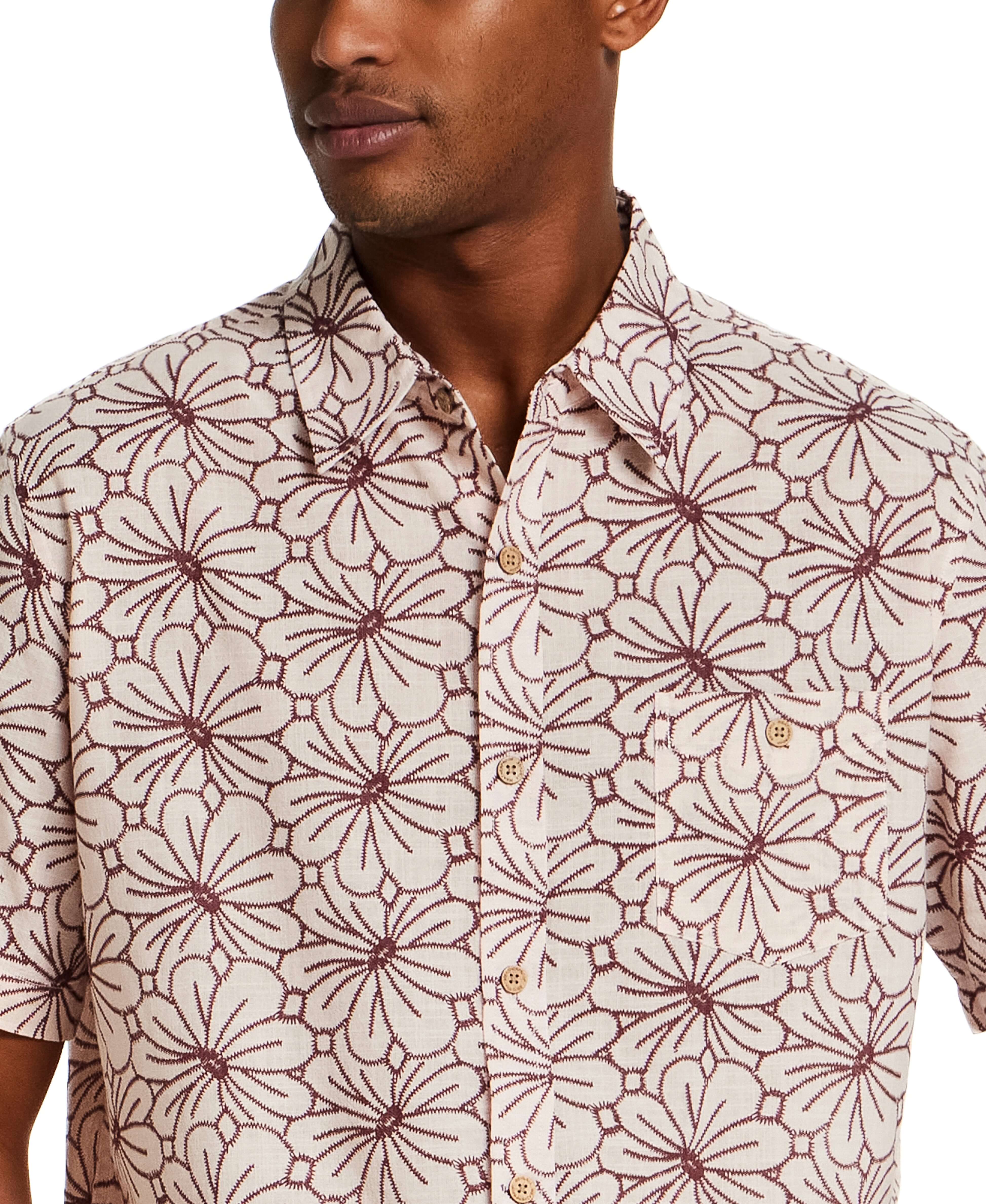 100% Cotton Linen-Texture Shirt in Rose Brown | Weatherproof® Vintage