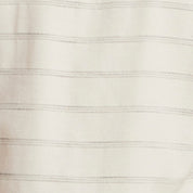 Textured Horizontal Stripe Button-Down Shirt in Turtle Dove fabric close-up showing horizontal stripe pattern.
