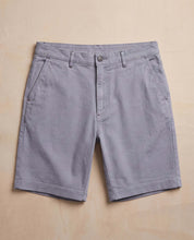 The 8" Twill Short in Sharkskin, textured cotton shorts with side pockets and a flat front, ideal for casual wear.