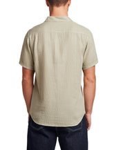 Double Layer Dobby Short Sleeve Shirt in Sea Grass