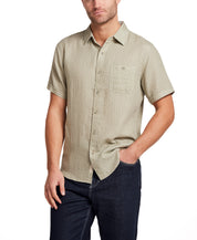 Double Layer Dobby Short Sleeve Shirt in Sea Grass
