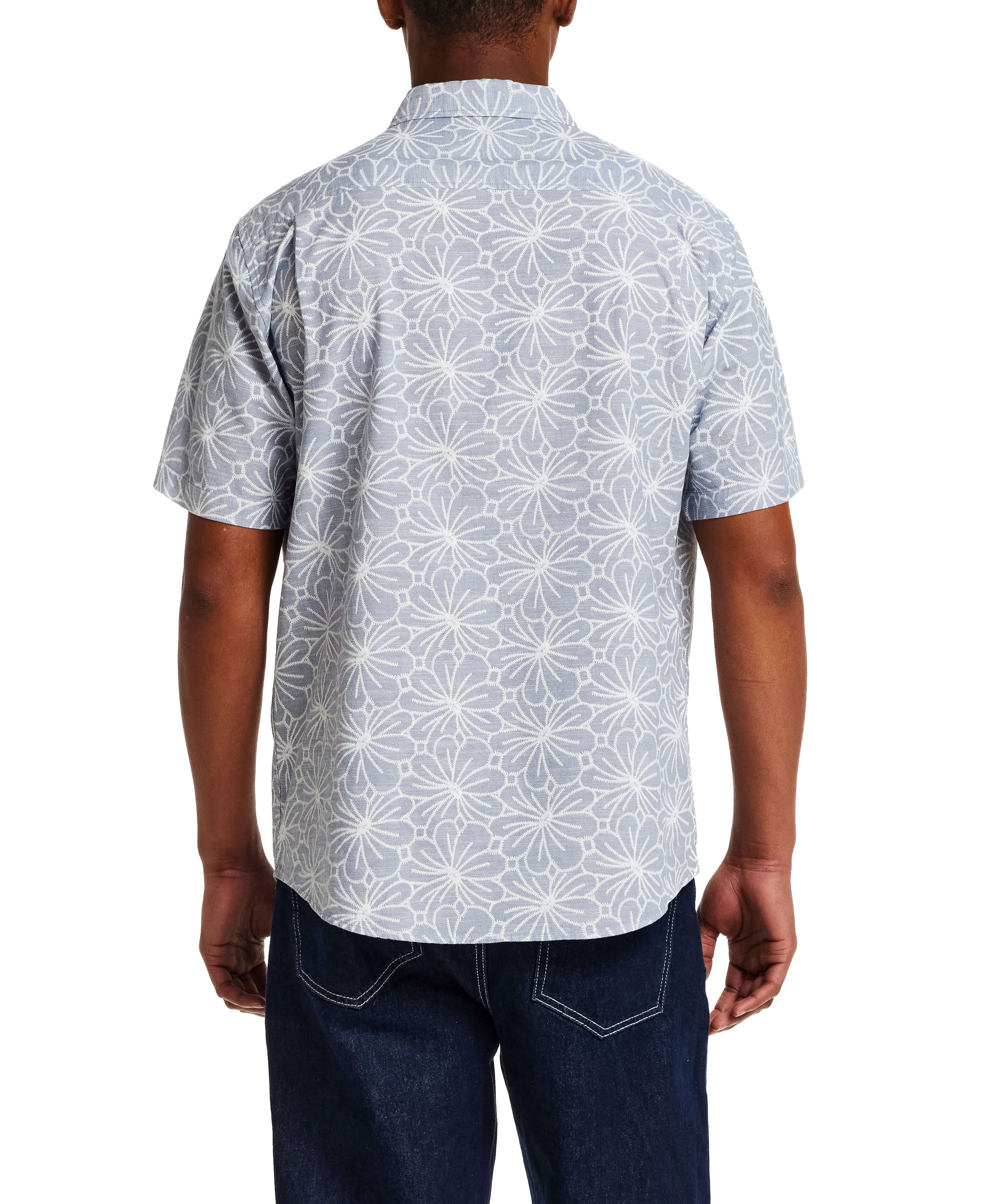 mens-infinity-blue-linen-texture-short-sleeve-shirt-back.jpg