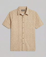 The Medallion Print Seersucker Shirt in Khaki, featuring a subtle seersucker texture and refined medallion pattern.