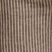 Chambray Stripe Drawstring Short in Black Stripe lightweight linen-cotton fabric with vertical stripes