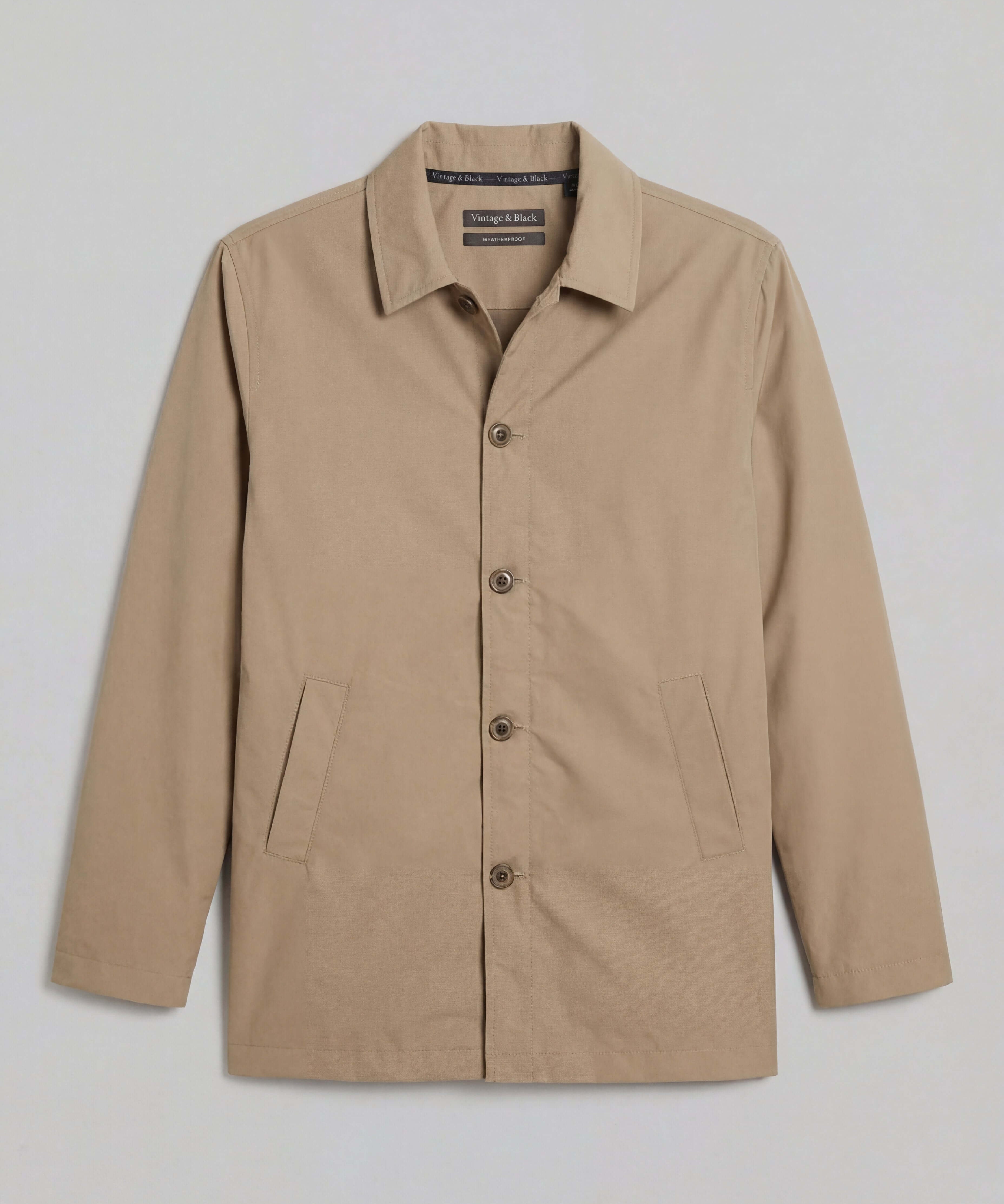 Mid Length Commuter Trench in Khaki with clean lines and tailored cut for everyday versatility.