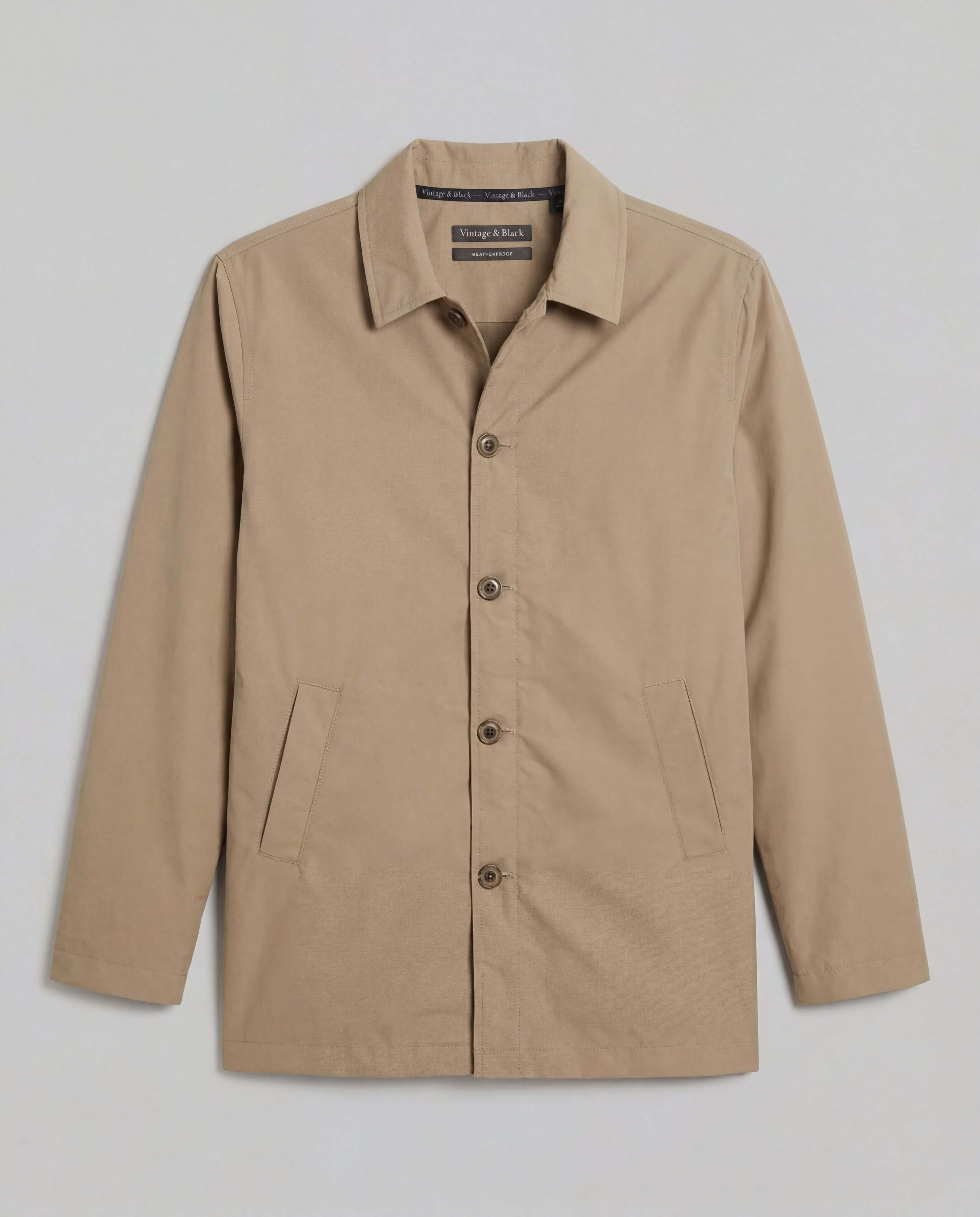 Mid Length Commuter Trench in Khaki with clean lines and tailored cut for everyday versatility.