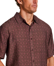 Petal Print Short-Sleeve Shirt showcasing a subtle all-over petal print design and relaxed silhouette.