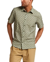 The Medallion Print Seersucker Shirt in Green featuring a refined medallion print and tailored silhouette.