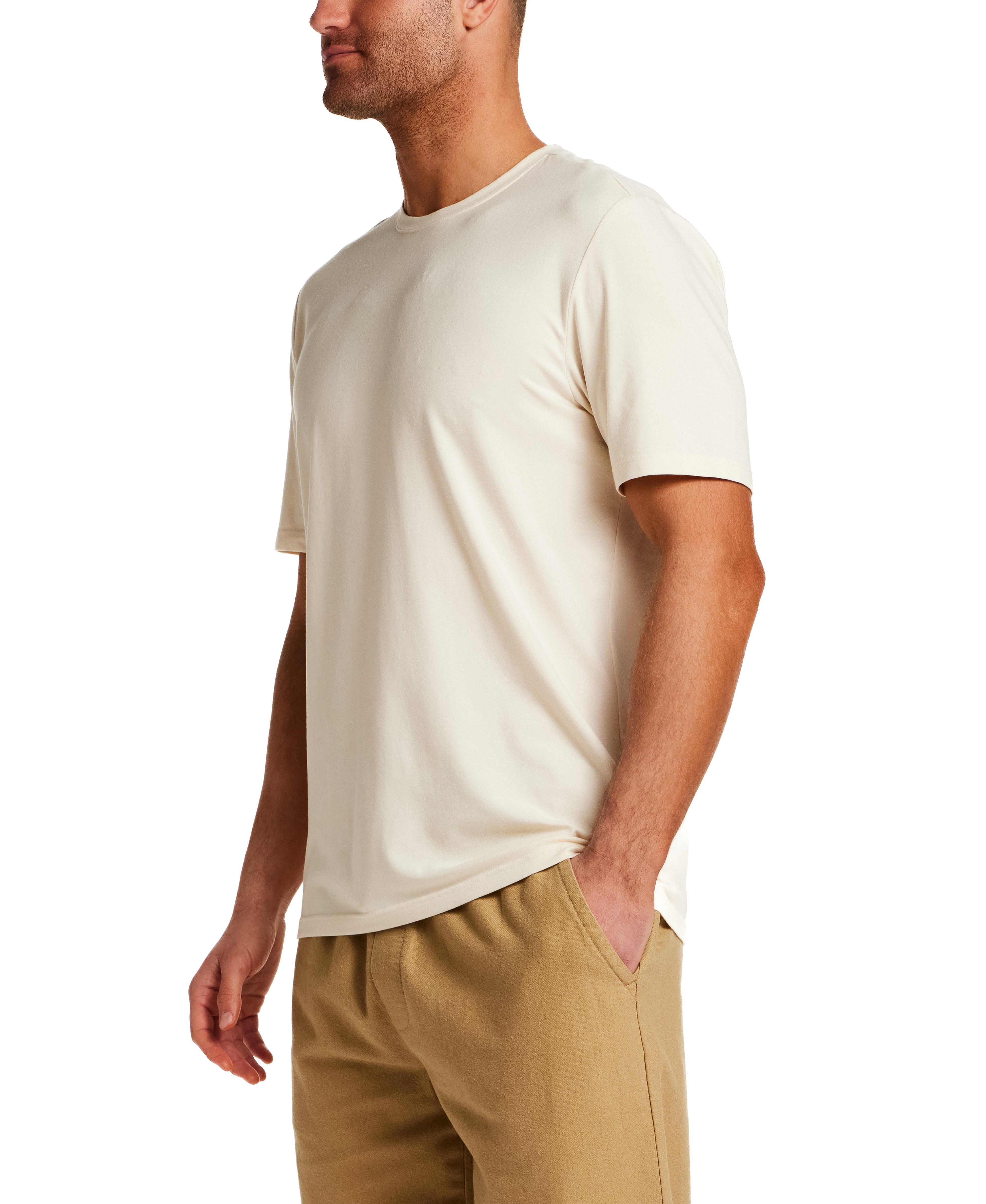 Super Soft Crewneck Tee in Stone