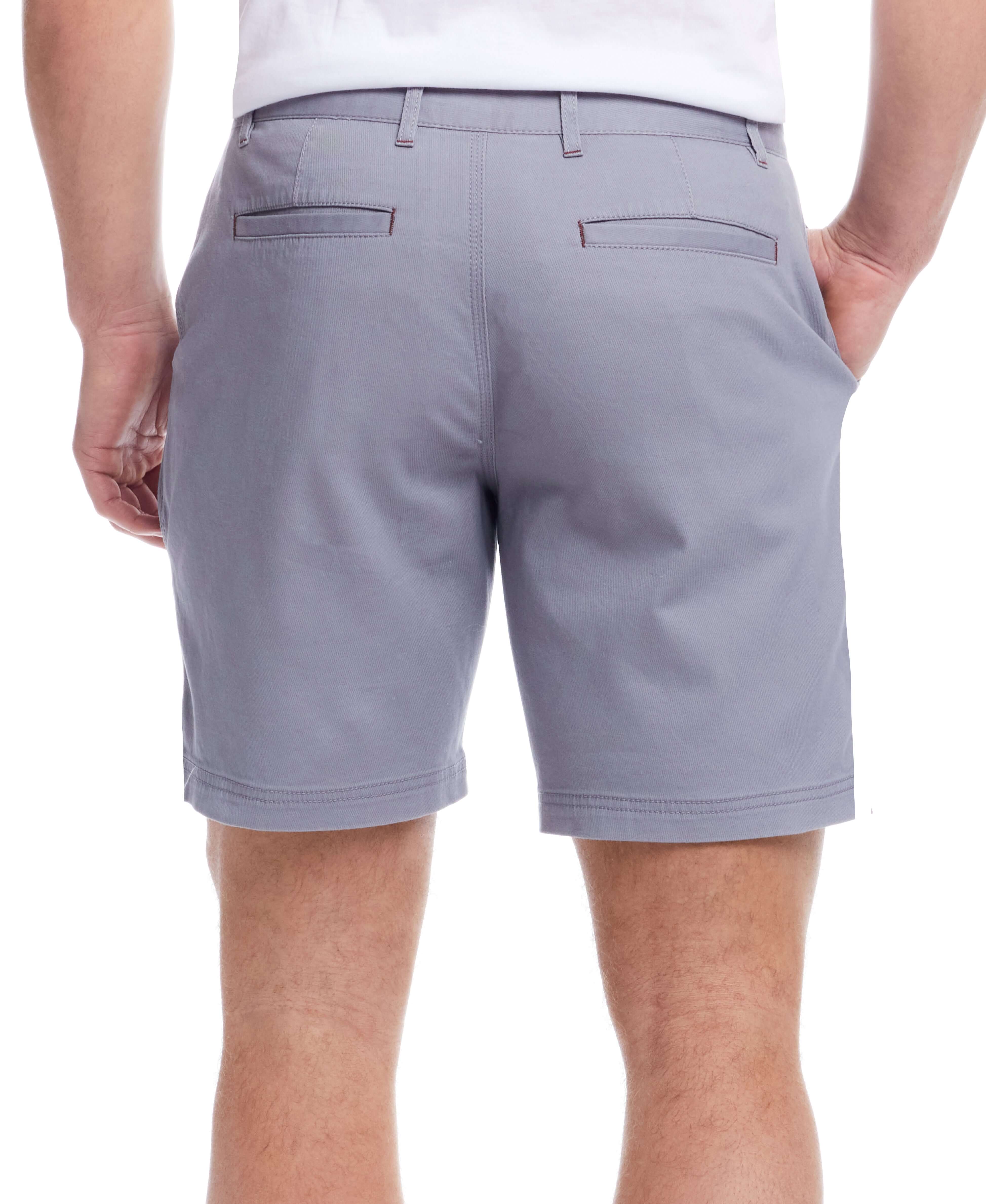 The 8" Twill Short in Sharkskin, textured cotton shorts with a sleek fit and classic details, shown from the back.