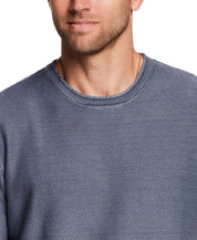 Twill Stonewash Sweater in Insignia Blue showing classic roll-neck design and soft texture.