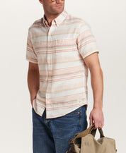 Short Sleeve Country Twill in Ginger Spice worn by model, showcasing smooth fabric and classic design.