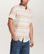 Short Sleeve Country Twill in Ginger Spice worn by model, showcasing classic style and comfortable fit.