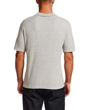 The Merino Blend Johnny Collar Sweater in Silver Heather