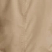 Mid Length Commuter Trench in Khaki showcasing smooth khaki fabric and clean stitched detail.