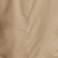 Mid Length Commuter Trench in Khaki showcasing smooth khaki fabric and clean stitched detail.