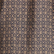 Patterned fabric featuring a detailed petal print in navy and beige, ideal for the Petal Print Short-Sleeve Shirt.