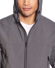 Nylon Zip Front Jacket In Gunmetal