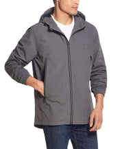 Nylon Zip Front Jacket In Gunmetal