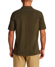 Textured Grid Knit Shirt in Olive