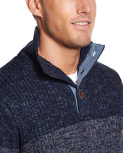 Ombre Button Mock In Navy