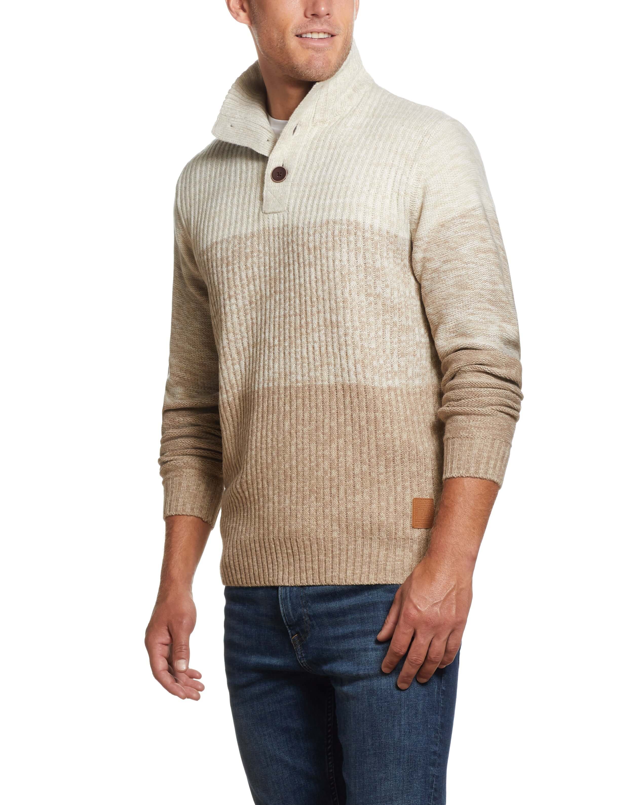 Ombre Button Mock In Natural