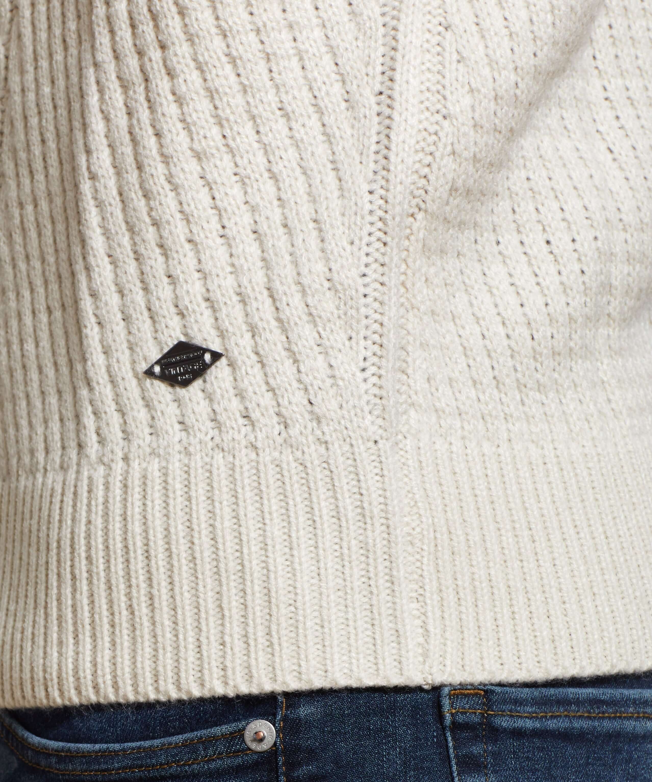 Patchwork Chunky Crew In Ecru | Sweaters | Weatherproof Vintage