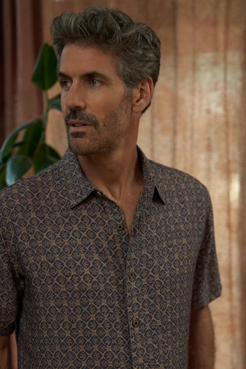 Petal Print Short-Sleeve Shirt