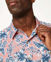 Poplin Floral Print In Coral Almond