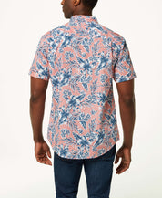 Poplin Floral Print In Coral Almond