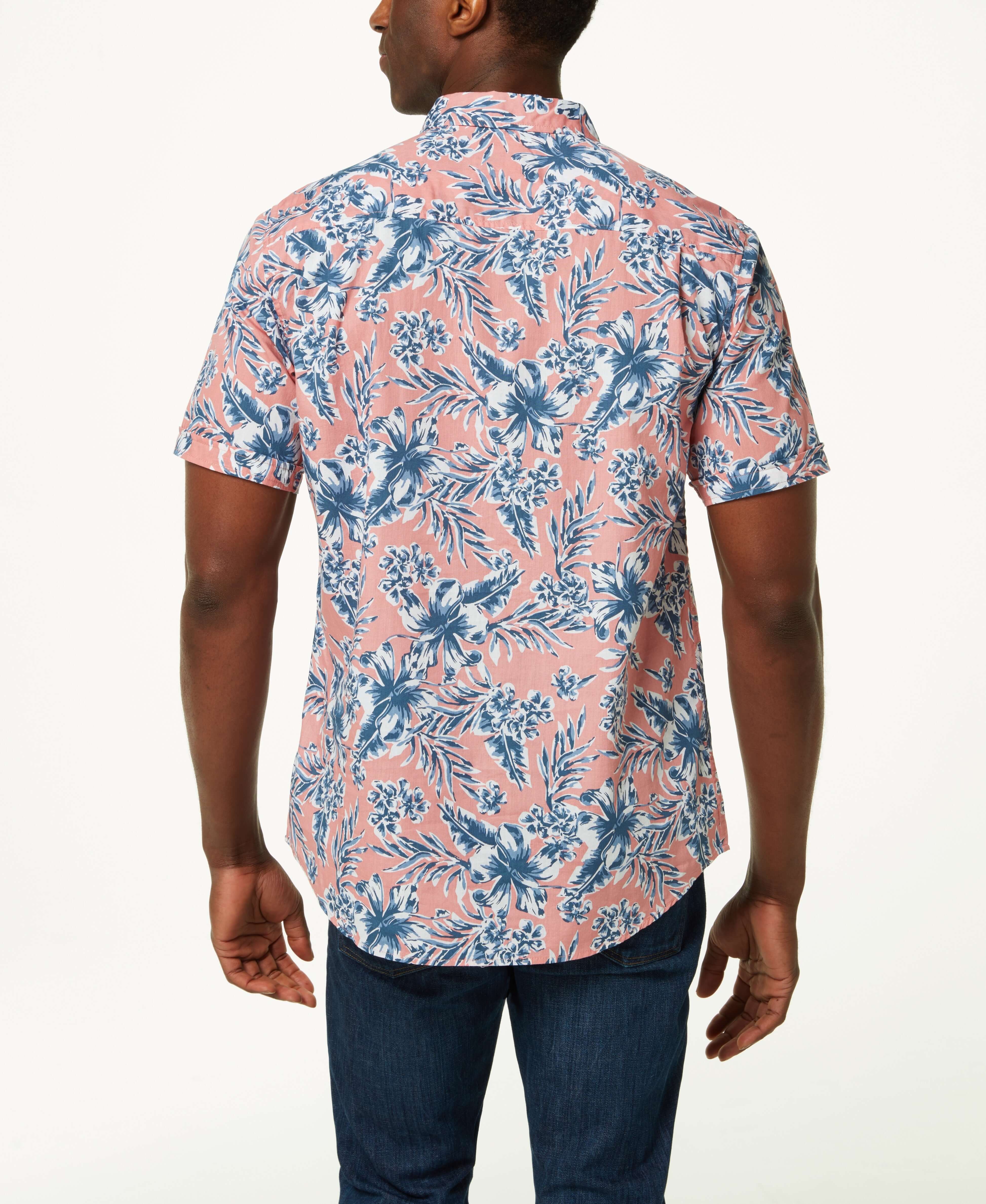 Poplin Floral Print In Coral Almond