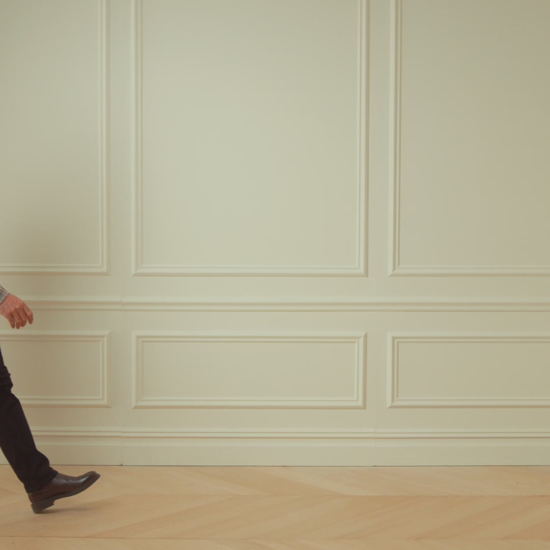 Bold Plaid Jacquard Button Down Shirt in Black Khaki