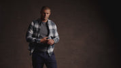 Long Sleeve Brushed Flannel In Lava Smoke