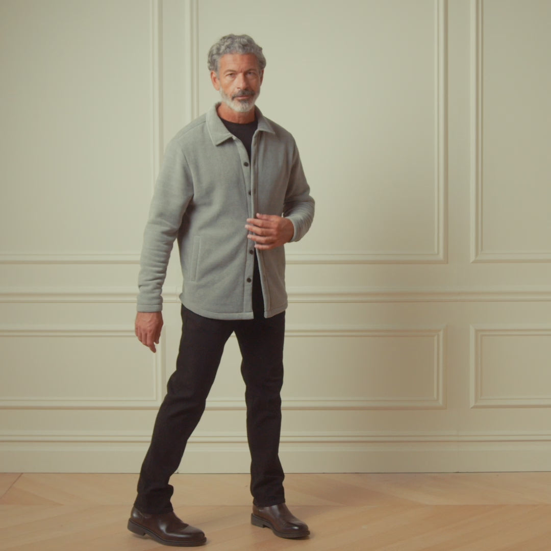 Brushed Corded Shirt Jacket in Ultimate Grey