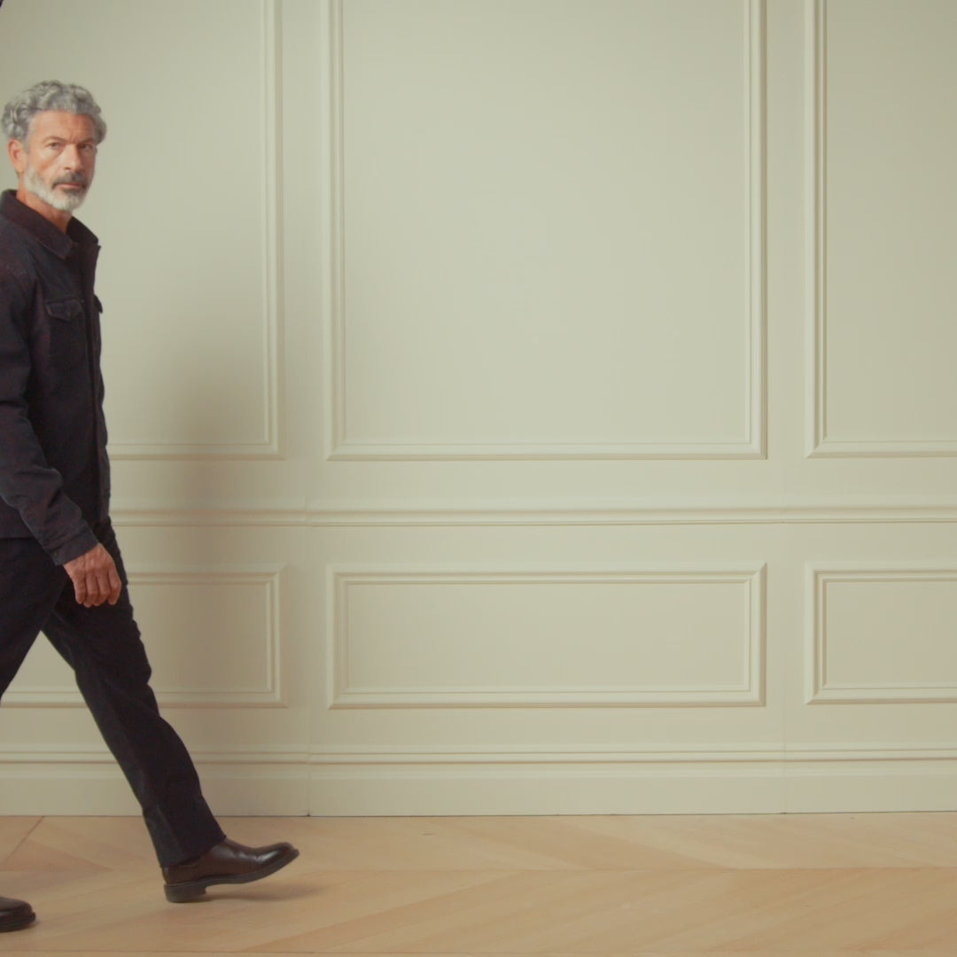 Two-Tone Cord 5 Pocket Pants in Black