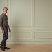 Long Sleeve Crinkle Henley in Olive