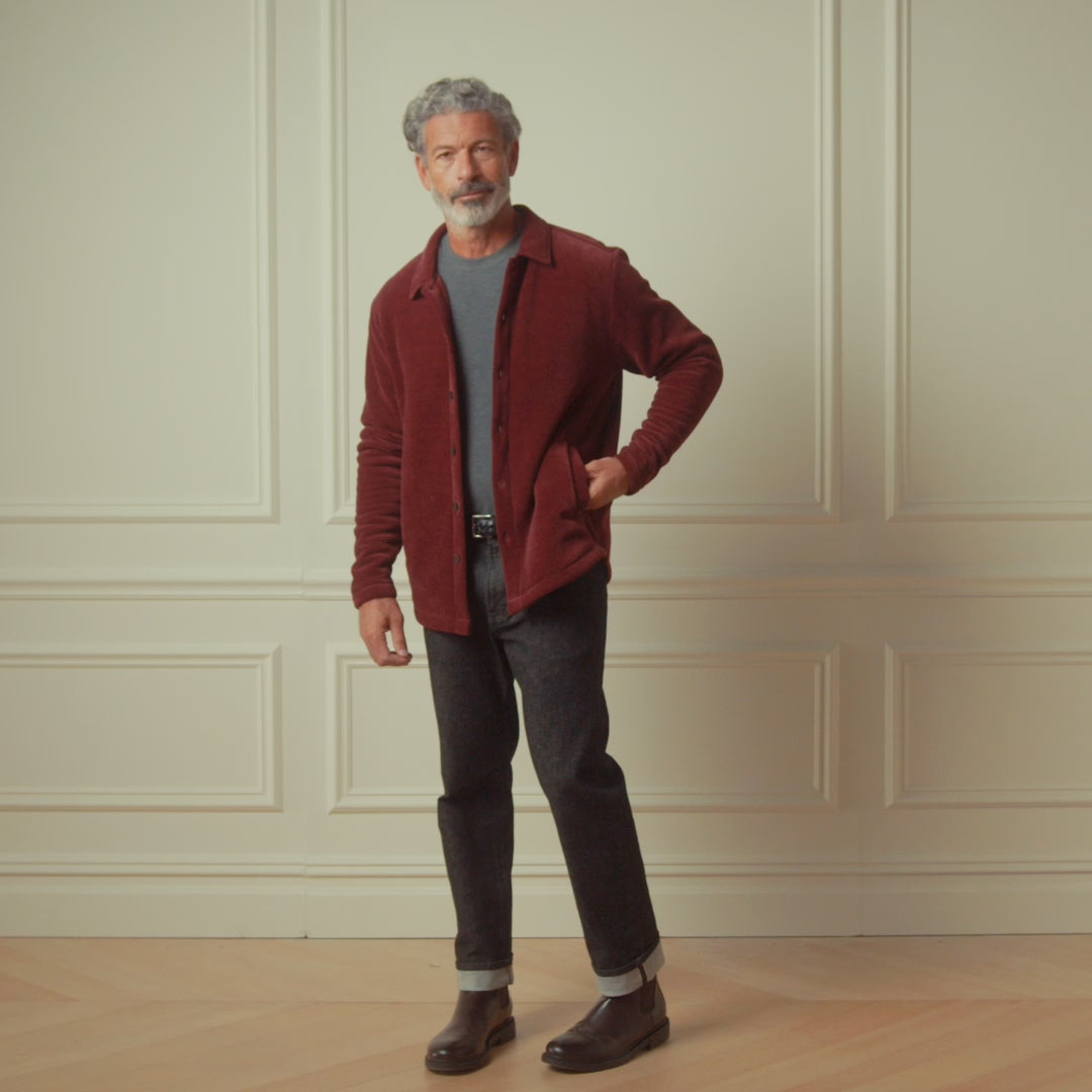 Brushed Corded Shirt Jacket in Fig