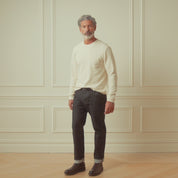 Crinkle Scuba Crew Neck in Ivory