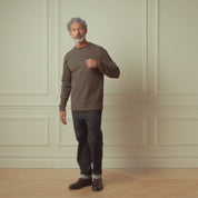 Crinkle Scuba Crew Neck in Olive