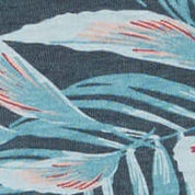 Printed Short Sleeve Henley In Dress Blue