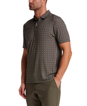 Printed Short Sleeve Polo in Black