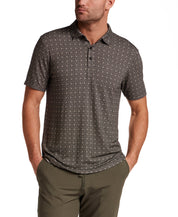 Printed Short Sleeve Polo in Black