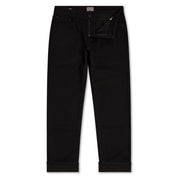 Regular fit fleece lined jeans in jet black, featuring a soft fleece interior for warmth and a classic cut.