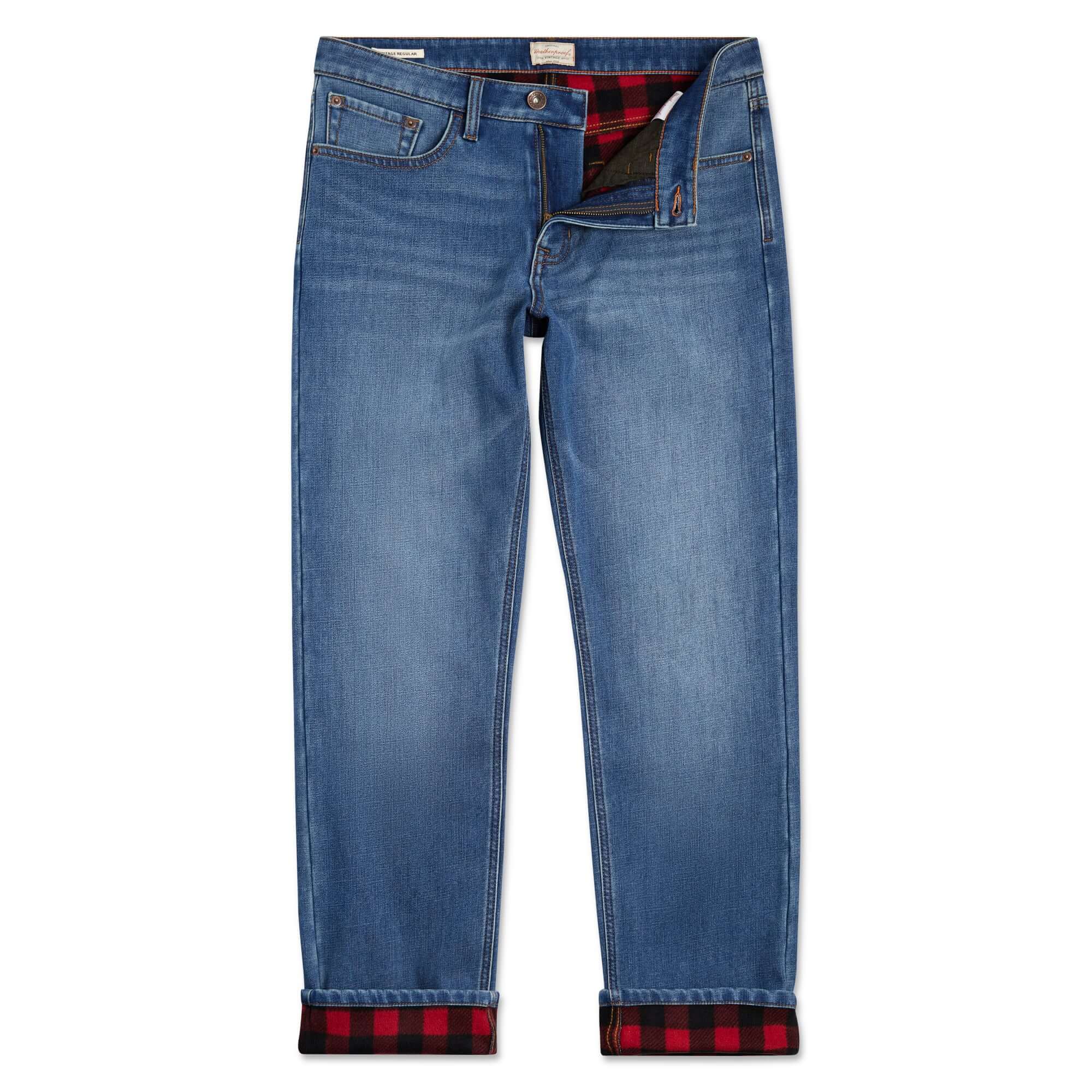 Regular Fit Fleece Lined Jeans Mistique Wash – Weatherproof® Vintage