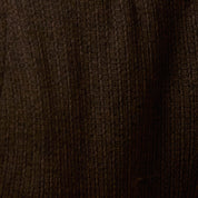 Close-up of soft ribbed fabric in brown for the Ribbed Drawstring Pant in Brown.
