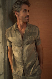 Jacquard Resort Shirt in Khaki