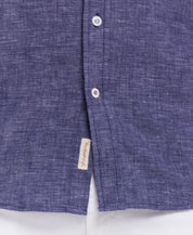 Short Sleeve Solid Linen Cotton In Naval Academy